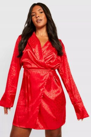 Z0B105 BOOHOO KOPERTOWA SUKIENKA PLUS SIZE 8XL