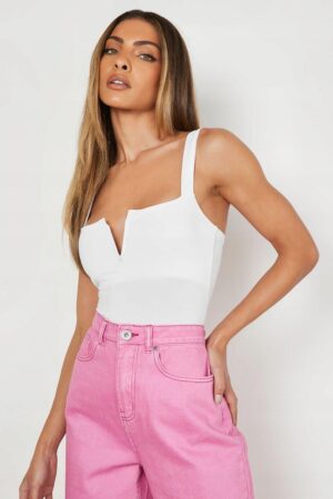 M0B216 BOOHOO BODY DAMSKIE BIAŁE KLASYCZNE 40 L L