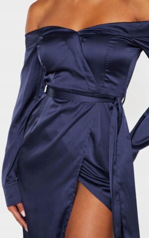 Z6G304 PRETTYLITTLETHING SATYNOWA SUKIENKA Z ROZCIĘCIEM 38 M - obrazek 5