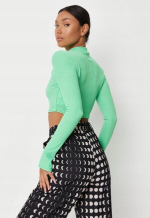X4D106 MISSGUIDED ZIELONA BLUZKA ASYMETRYCZNA 36 S S - obrazek 3