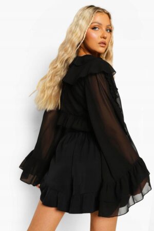 Z7C211 BOOHOO CZARNA BLUZKA TOP MGIEŁKA XL XL - obrazek 2