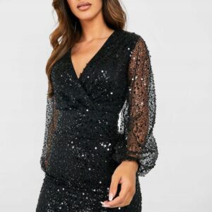 X4A106 BOOHOO SUKIENKA CZARNA ZDOBIONA MINI 42 XL XL