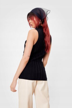 Z7E208*NASTY GAL CZARNY TOP DZIANINA L 40 A00 - obrazek 2