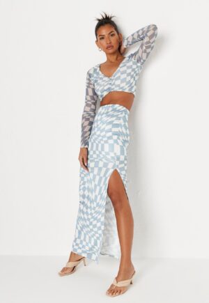 M1G211 MISSGUIDED WZORZYSTA DŁUGA SPÓDNICA 38 M - obrazek 2