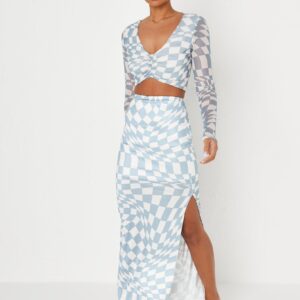 M1G211 MISSGUIDED WZORZYSTA DŁUGA SPÓDNICA 38 M