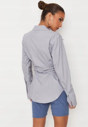 M6C211 MISSGUIDED TALL SZARA MARSZCZONA KOSZULA XS - obrazek 3