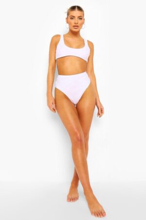 M0F107 BIAŁE FIGI OD BIKINI Z WYSOKIM STANEM BOOHOO 38 - obrazek 2