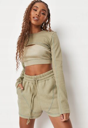M1E314 MISSGUIDED TALL ZIELONE SPODENKI DRESOWE M