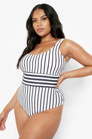 X9E222 BOOHOO PLUS STRÓJ KĄPIELOWY DAMSKI PASKI 48 48