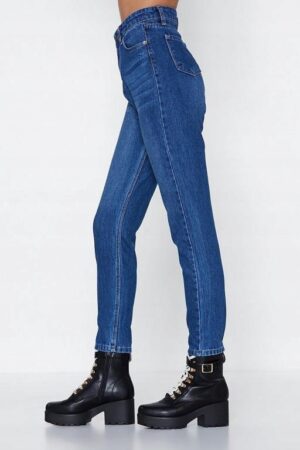 Z1A001 NASTY GAL NIEBIESKIE DAMSKIE SPODNIE JEANSOWE PROSTE 38 M - obrazek 3