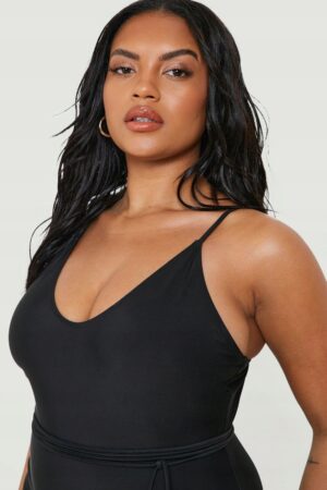 M0D023 BOOHOO PLUS SIZE STRÓJ KĄPIELOWY CZARNY 52 - obrazek 4