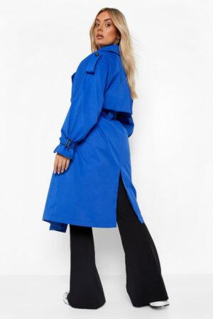 Z9A007 BOOHOO PLUS KLASYCZNY TRENCZ KOBALT 4XL - obrazek 4