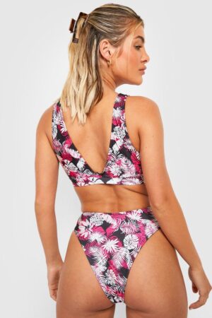 M3F320 BOOHOO DÓŁ OD BIKINI WYSOKI TROPIKALNY 36 - obrazek 4