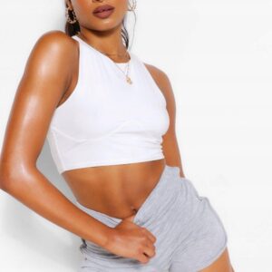 M3F114 BOOHOO SZARE KRÓTKIE SPODENKI SPORTOWE Z WYSOKIM STANEM 34 XS