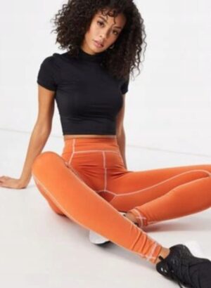 X8C015 ASOS POMARAŃCZOWE LEGGINSY SPORTOWE DAMSKIE NA CO DZIEŃ 36 S S