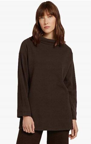 M6C307 TOM TAILOR DAMSKI SWETER Z GOLFEM BRĄZOWY L
