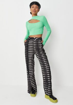 X4D106 MISSGUIDED ZIELONA BLUZKA ASYMETRYCZNA 36 S S - obrazek 2