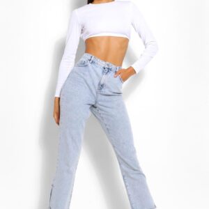 Z1B308 SPODNIE JEANSOWE 7/8 Z ROZCIĘCIAMI NIEBIESKIE BOOHOO M 38 M