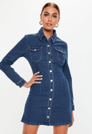 Z9C214 MISSGUIDED TALL JEANSOWA SUKIENKA 32 XXS