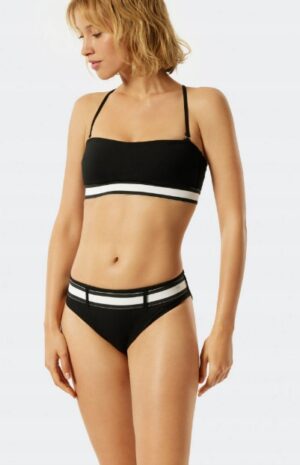 X8D022 SCHIESSER DÓŁ OD BIKINI CZARNY Z PASKIEM 42 - obrazek 4