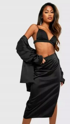 M2F306 BOOHOO SPÓDNICA DAMSKA CZARNA MIDI XXL - obrazek 2