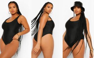 X8B009 BOOHOO PLUS CZARNY STRÓJ KĄPIELOWY 44 XXL