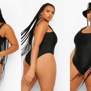 X8B009 BOOHOO PLUS CZARNY STRÓJ KĄPIELOWY 44 XXL