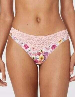 X8G220 DEBENHAMS DAMSKIE FIGI W KWIATY KORONKA 38
