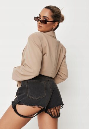 X8B101 MISSGUIDED CZARNE SPODENKI JEANSOWE 38 M - obrazek 4