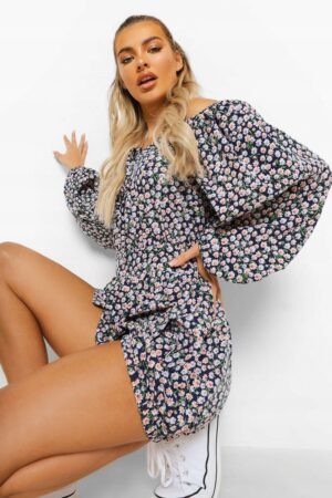 X8C114 BOOHOO DAMSKI KOMBINEZON W KWIATY 42 XL - obrazek 4