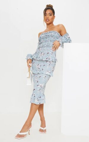 X6B213 PRETTYLITTLETHING DAMSKA SUKIENKA TUBA Z MOTYWEM KWIATOWYM XXS - obrazek 4