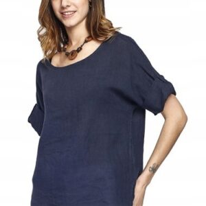 X3E308 LE JARDIN DU LIN LETNIA BLUZKA KOSZULA LEN 42 XL XL