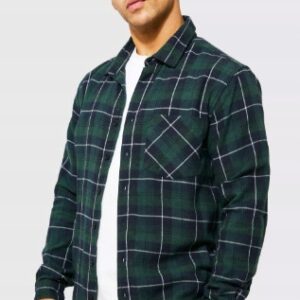 X3B212 BOOHOO MĘSKA KOSZULA FLANELOWA W KRATKĘ M