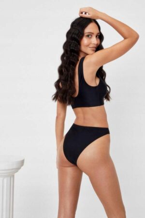 X9B003 NASTYGAL GÓRA OD BIKINI SKÓRA WĘŻA S - obrazek 5