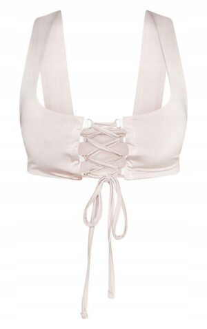 Z6G211*PLT SZARY CROP TOP WIĄZANY SHAPE XL 42 A00 - obrazek 3