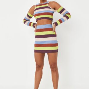 M1F009 MISSGUIDED KOLOROWA SPÓDNICA MINI TUBA 40 L