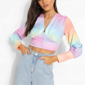 X7F304 BOOHOO BLUZKA DAMSKA KRÓTKA OMBRE 44 XXL