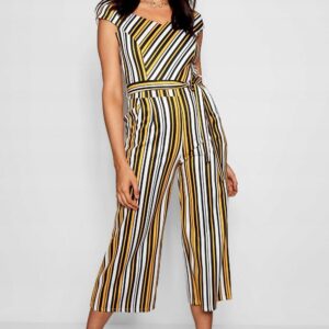 M5F207 BOOHOO LETNI KOMBINEZON 3/4 W PASKI WIĄZANY W PASIE 36 S