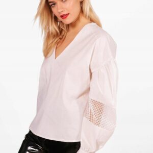 Z2F311 BOOHOO BLUZKA LUŹNA SIATECZKA _ S