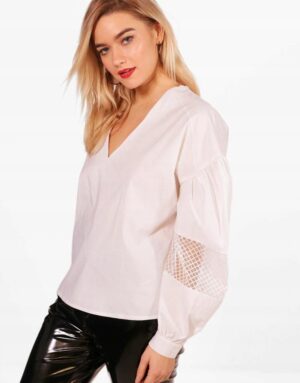 Z2F311 BOOHOO BLUZKA LUŹNA SIATECZKA _ S