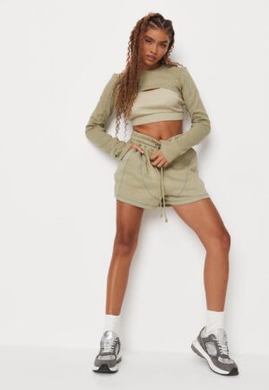 M1E314 MISSGUIDED TALL ZIELONE SPODENKI DRESOWE M - obrazek 3