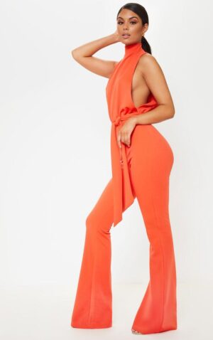 Z9F205 ELEGANCKI KOMBINEZON ZE STÓJKĄ WIĄZANY W PASIE PRETTYLITTLETHING 36 - obrazek 6
