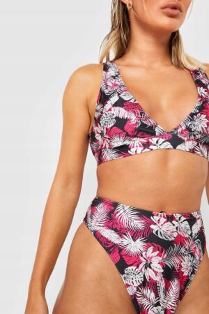 M3F320 BOOHOO DÓŁ OD BIKINI WYSOKI TROPIKALNY 36 - obrazek 3