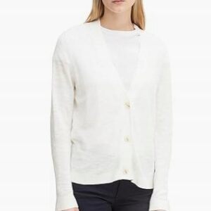 X2D306 TOM TAILOR BIAŁY SWETER KARDIGAN DAMSKI ROZPINANY M