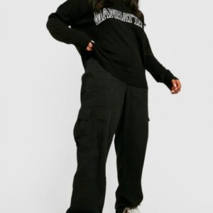 Z4E014 BOOHOO PLUS DAMSKI KLASYCZNY SWETER Z NAPISEM 46 3XL